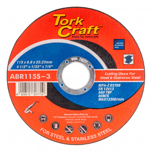 CUTTING DISC STEEL & SS 115 X 0.8 X 22.2 MM