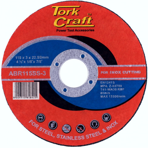 CUTTING DISC STAINLESS STEEL 115 X 3.0 X 22.22MM