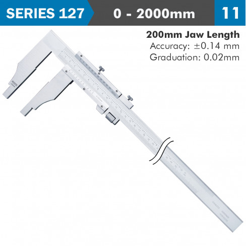 VERNIER CALIPER 2000MM 0.014MM ACC. 200MM 0.02MM GRAD S/STEEL