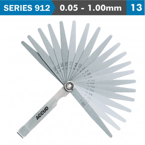 FEELER GAUGE 100MM 0.05 - 1.00MM 13 LEAVES DIN2275