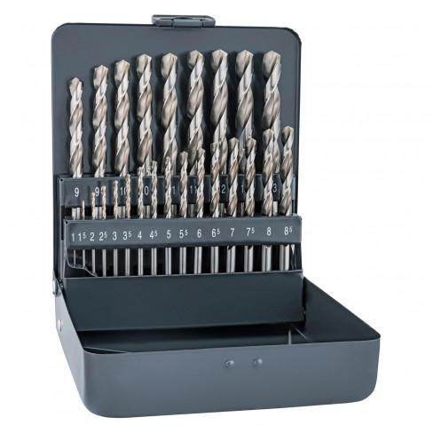 ALPEN PRO 25 PCS HSS-G 1 -13 X 0.5MM METAL CASE 135 SPLIT PNT SET KM25