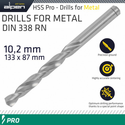 Pack of 3 10.2mm HSS jobber drill bit Metal *Top Quality! Roll forged 
