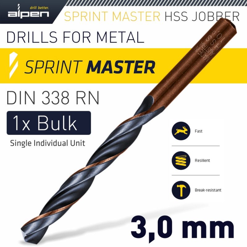 ALPEN Tool Sprint Master TM 10 Metal HSS Twist Dril DIN 338 RN Set 10 PC for sale online 