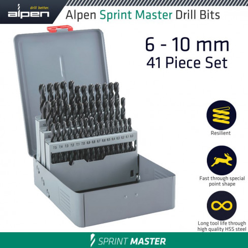 ALPEN SPRINT MASTER 41 PCS SET KM41  6.0 - 10 X 0.1MM METAL CASE