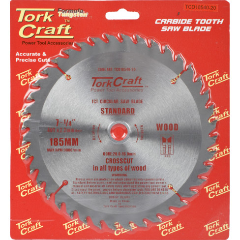 BLADE TCT 185 X 40T 20/16 GENERAL PURPOSE COMBINATION